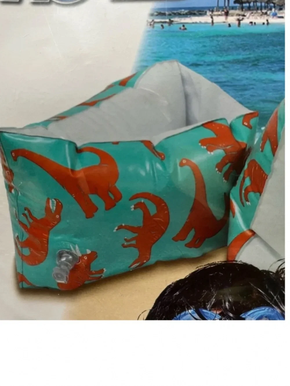 NWT Inflatable arm bands, dinosaur theme, pool safety